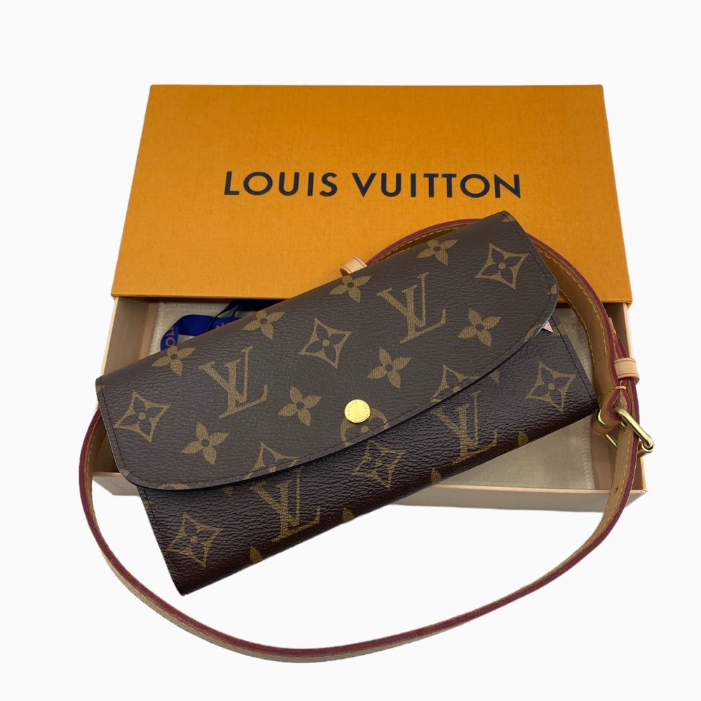 Louis Vuitton Monogram Emilie Wallet on Strap Rose Ballerine M61289 - Picture 2 of 14